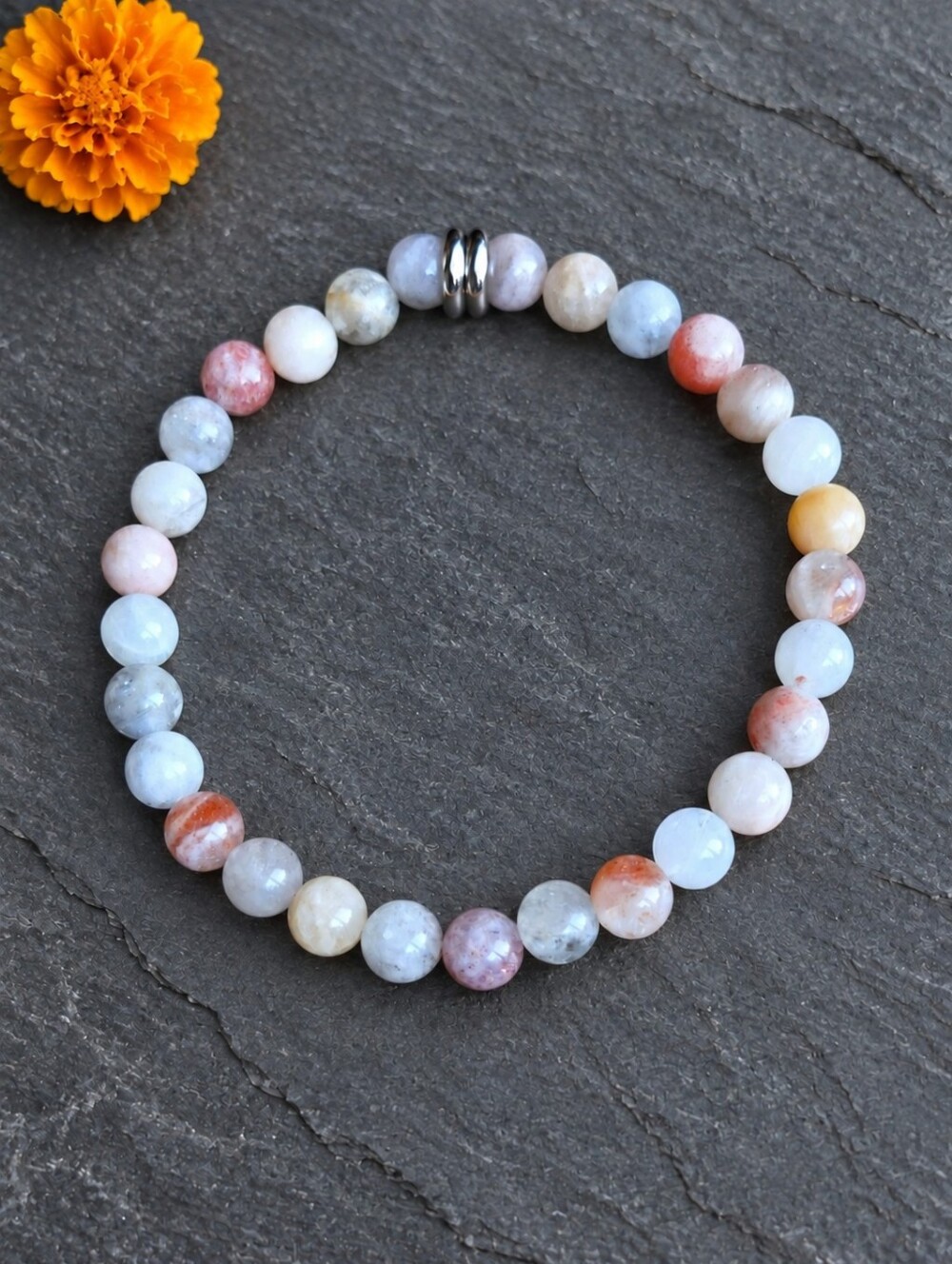 Arusha Sunstone Beaded Stretch Bracelet | Handmade